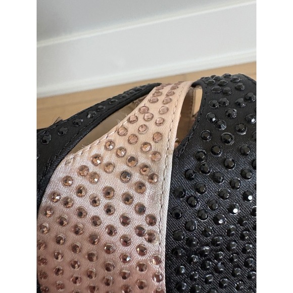 Lushi by Journettes Heels Black Pink Rhinestone Peep Toe Platform Pumps - Picture 13 of 13